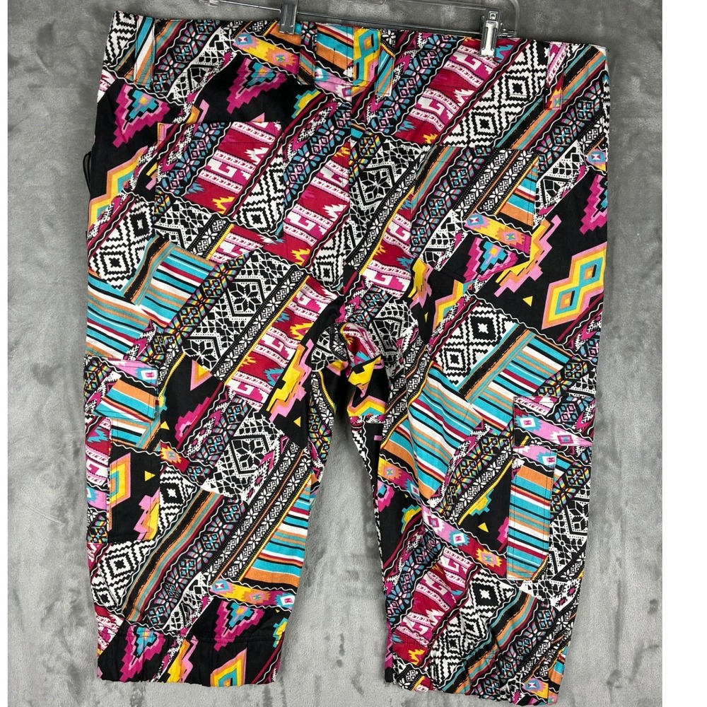 OVERDRIVE Geometric Patchwork Cargo Pants XXL Dar… - image 2